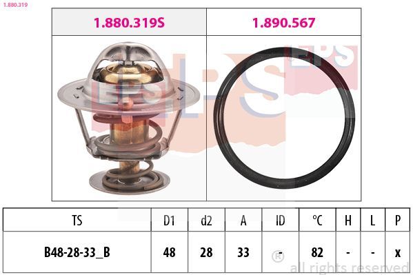 Termostatas, aušinimo skystis EPS 1.880.319