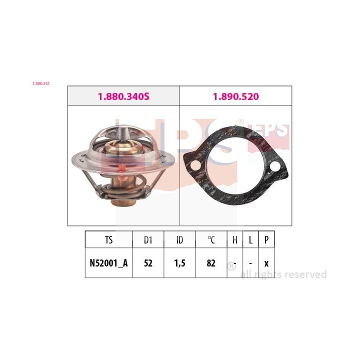 Termostatas, aušinimo skystis EPS 1.880.331