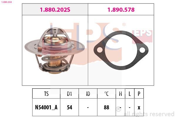 Termostatas, aušinimo skystis EPS 1.880.358