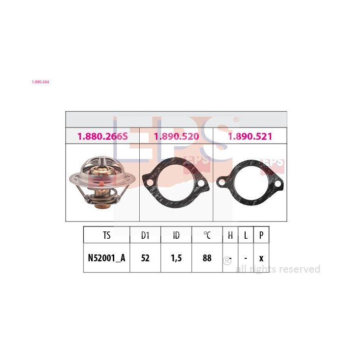 Termostatas, aušinimo skystis EPS 1.880.384