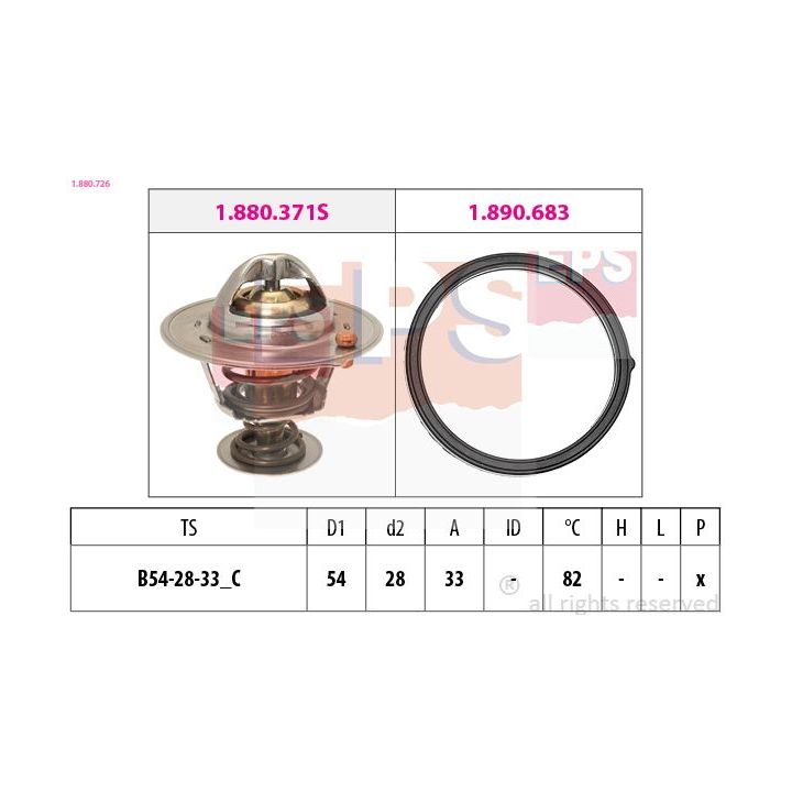 Termostatas, aušinimo skystis EPS 1.880.726