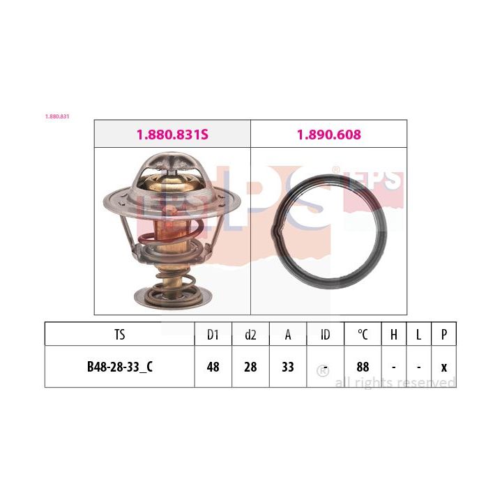 Termostatas, aušinimo skystis EPS 1.880.831