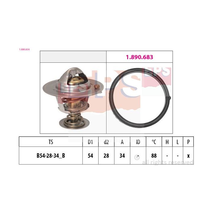 Termostatas, aušinimo skystis EPS 1.880.834