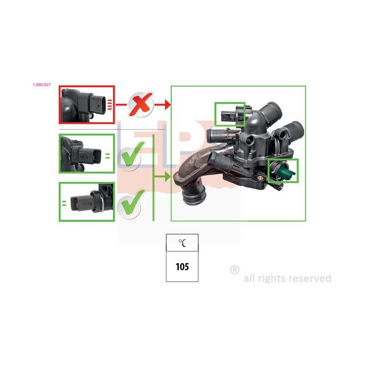 Termostatas, aušinimo skystis EPS 1.880.927