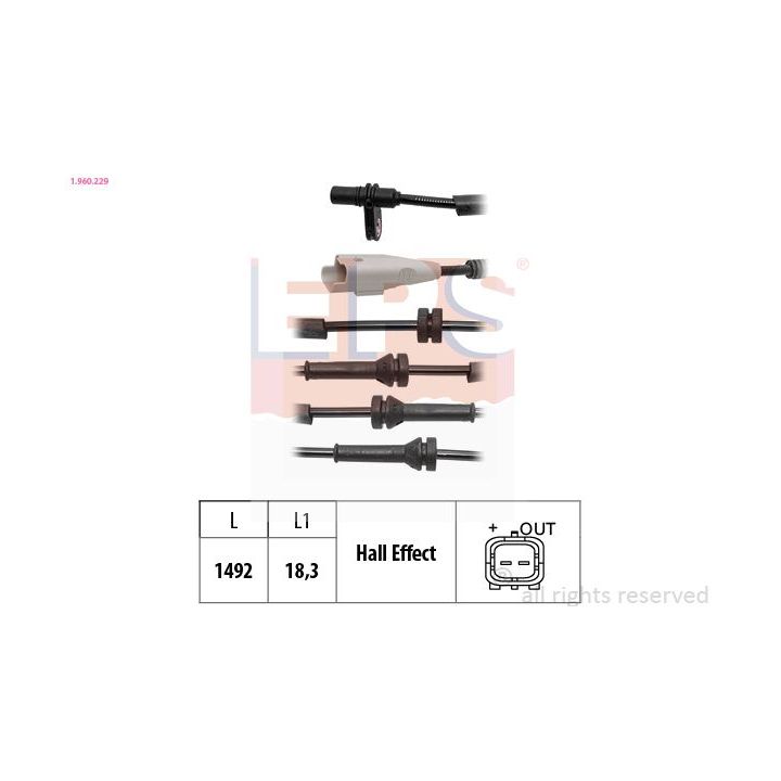 Jutiklis, rato greitis EPS 1.960.229