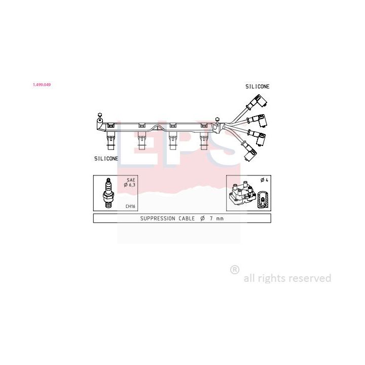 Uždegimo laido komplektas EPS 1.499.049