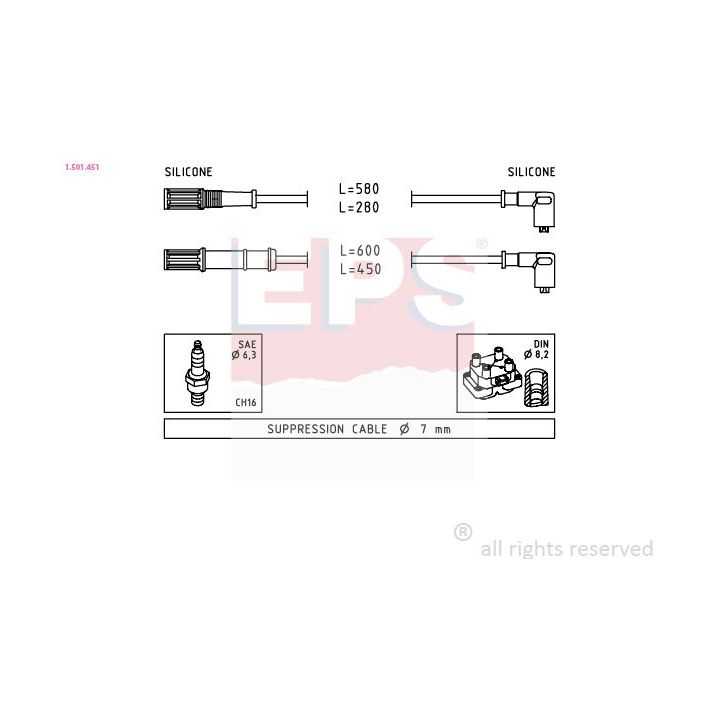 Uždegimo laido komplektas EPS 1.501.451