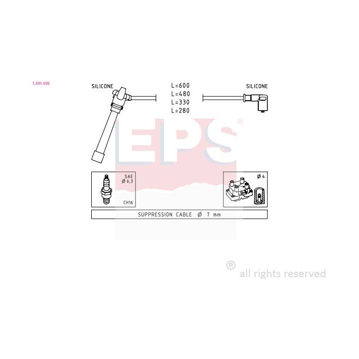 Uždegimo laido komplektas EPS 1.501.505