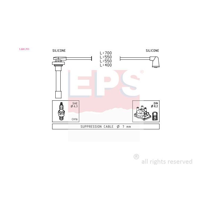 Uždegimo laido komplektas EPS 1.501.711