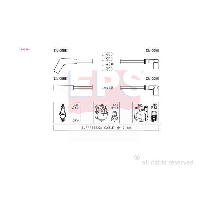 Uždegimo laido komplektas EPS 1.501.914