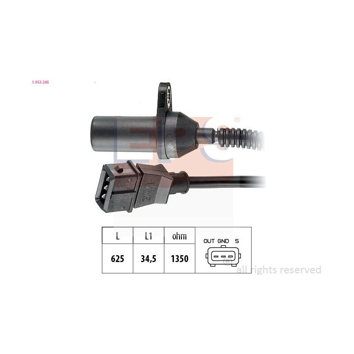 Jutiklis, alkūninio veleno impulsas EPS 1.953.285