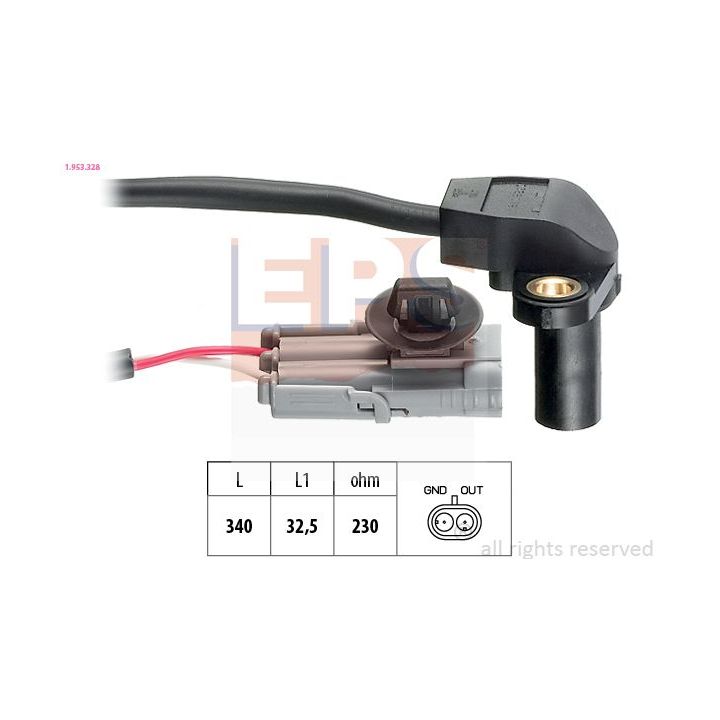 Jutiklis, alkūninio veleno impulsas EPS 1.953.328