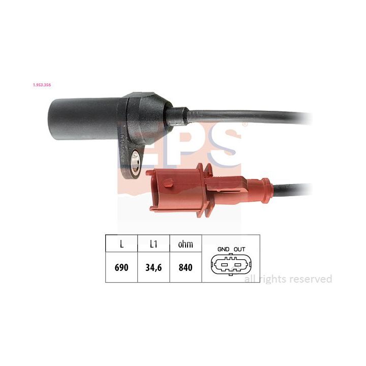 Jutiklis, alkūninio veleno impulsas EPS 1.953.356