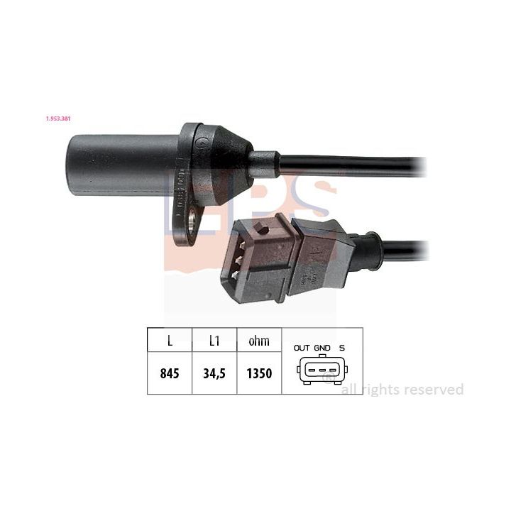 Jutiklis, alkūninio veleno impulsas EPS 1.953.381