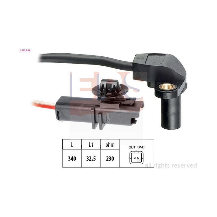 Jutiklis, alkūninio veleno impulsas EPS 1.953.549