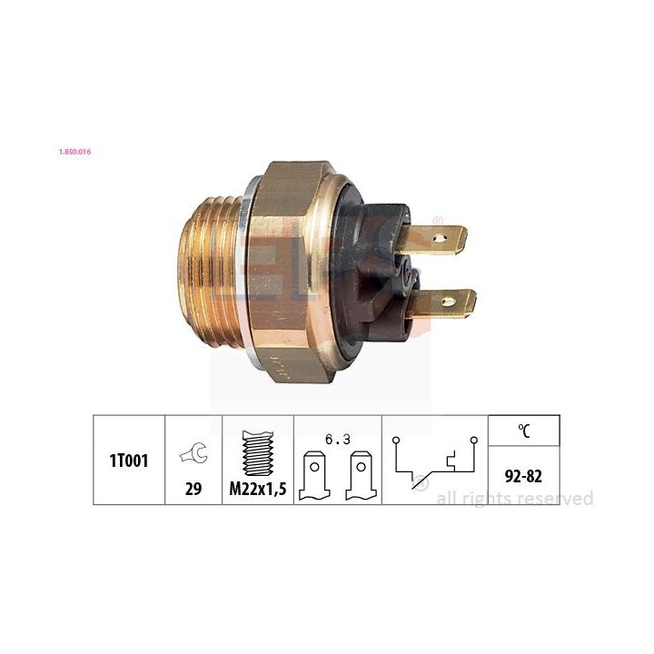Temperatūros jungiklis, radiatoriaus ventiliatorius EPS 1.850.016