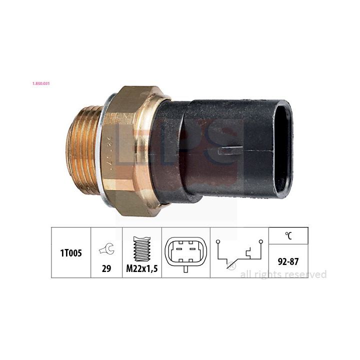 Temperatūros jungiklis, radiatoriaus ventiliatorius EPS 1.850.031