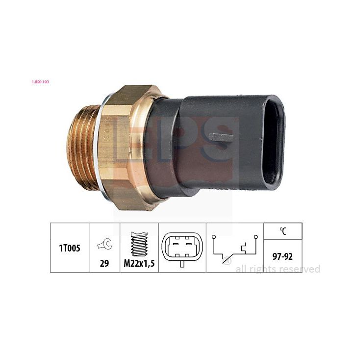 Temperatūros jungiklis, radiatoriaus ventiliatorius EPS 1.850.103
