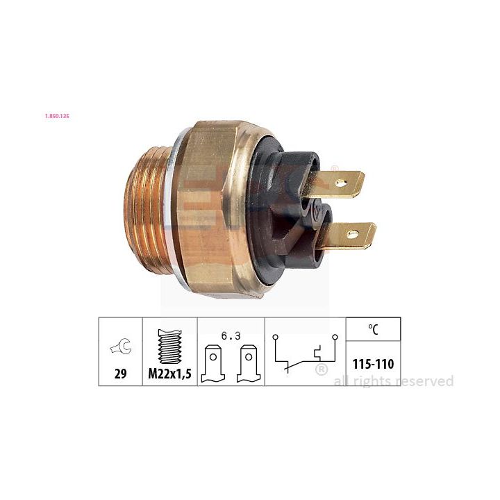 Temperatūros jungiklis, radiatoriaus ventiliatorius EPS 1.850.135