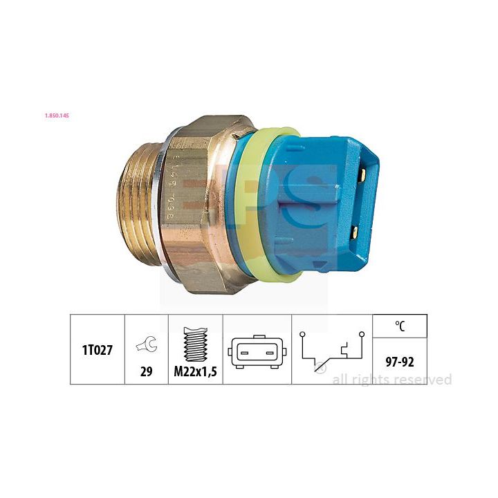 Temperatūros jungiklis, radiatoriaus ventiliatorius EPS 1.850.145