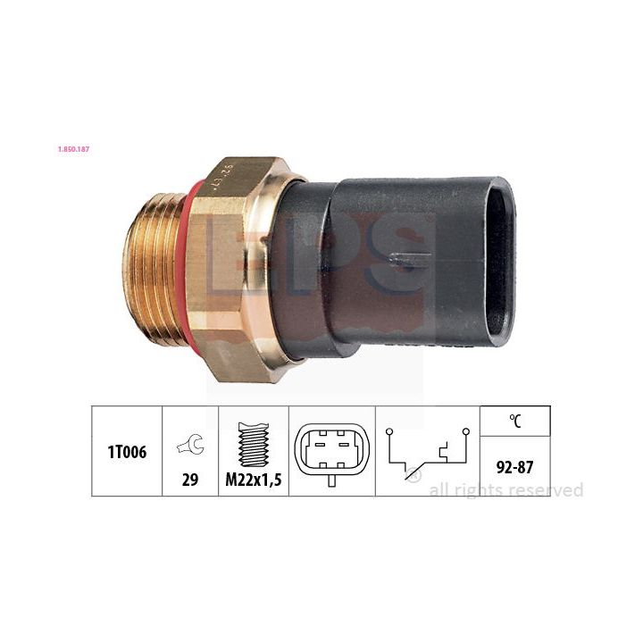 Temperatūros jungiklis, radiatoriaus ventiliatorius EPS 1.850.187