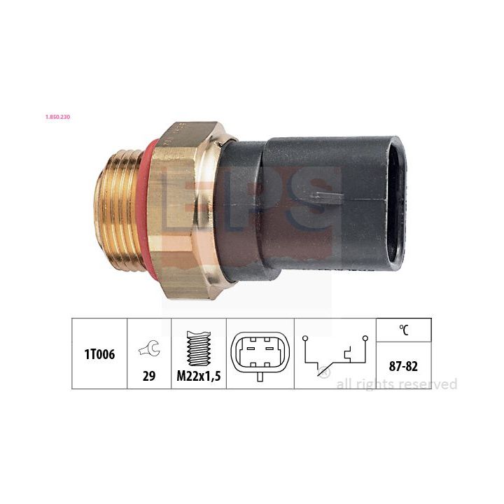 Temperatūros jungiklis, radiatoriaus ventiliatorius EPS 1.850.230