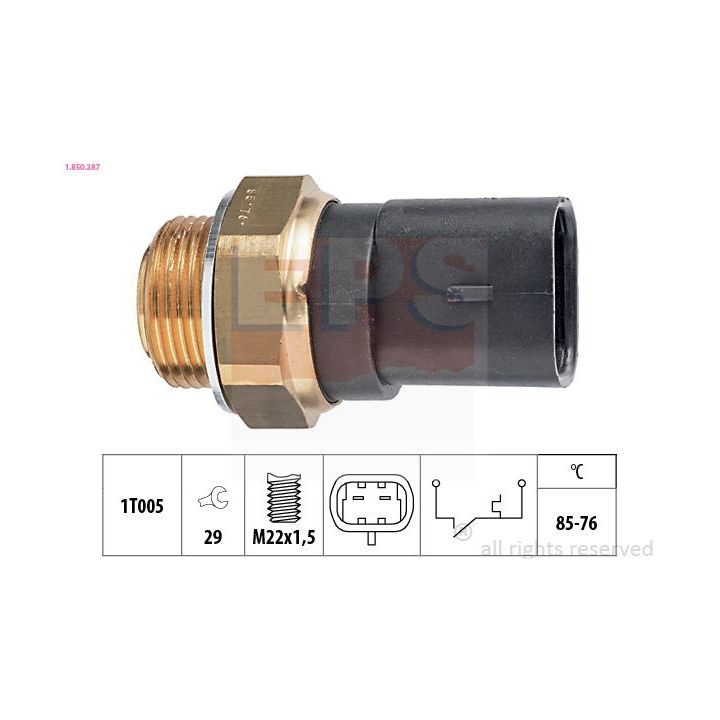 Temperatūros jungiklis, radiatoriaus ventiliatorius EPS 1.850.287
