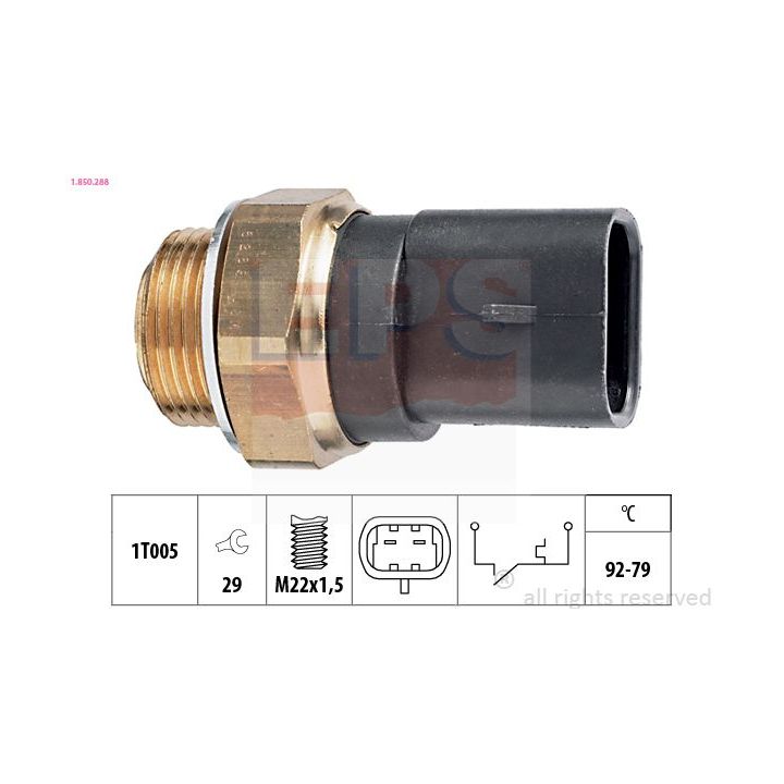 Temperatūros jungiklis, radiatoriaus ventiliatorius EPS 1.850.288