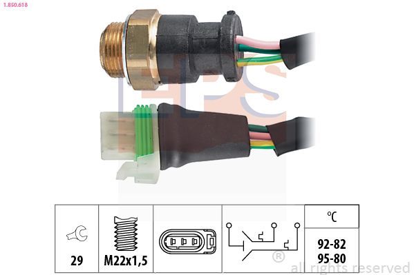 Temperatūros jungiklis, radiatoriaus ventiliatorius EPS 1.850.618