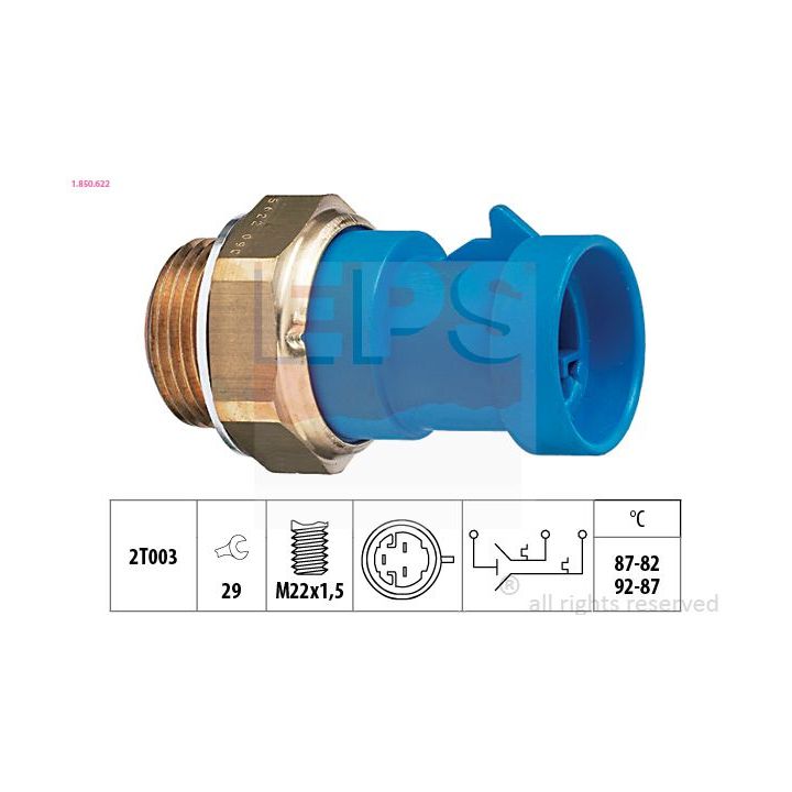 Temperatūros jungiklis, radiatoriaus ventiliatorius EPS 1.850.622