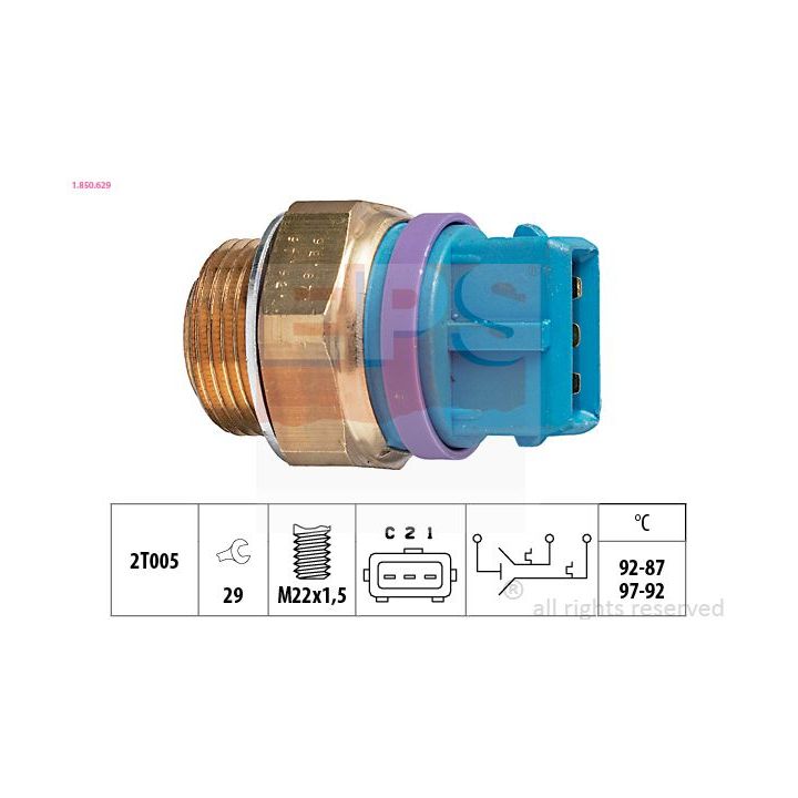 Temperatūros jungiklis, radiatoriaus ventiliatorius EPS 1.850.629