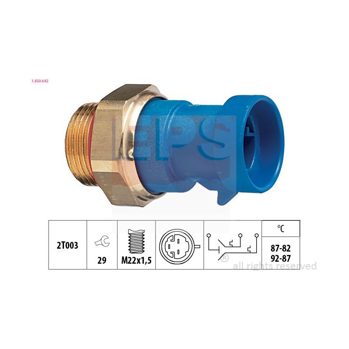 Temperatūros jungiklis, radiatoriaus ventiliatorius EPS 1.850.642