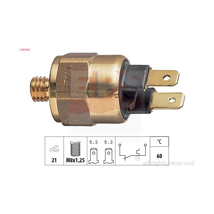 Temperatūros jungiklis, aušinimo skysčio įspėjimo lemputė EPS 1.840.054