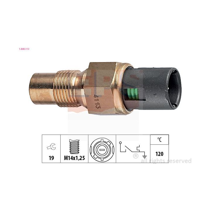 Temperatūros jungiklis, aušinimo skysčio įspėjimo lemputė EPS 1.840.113