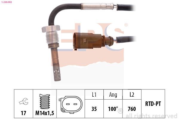 Jutiklis, išmetamųjų dujų temperatūra EPS 1.220.002