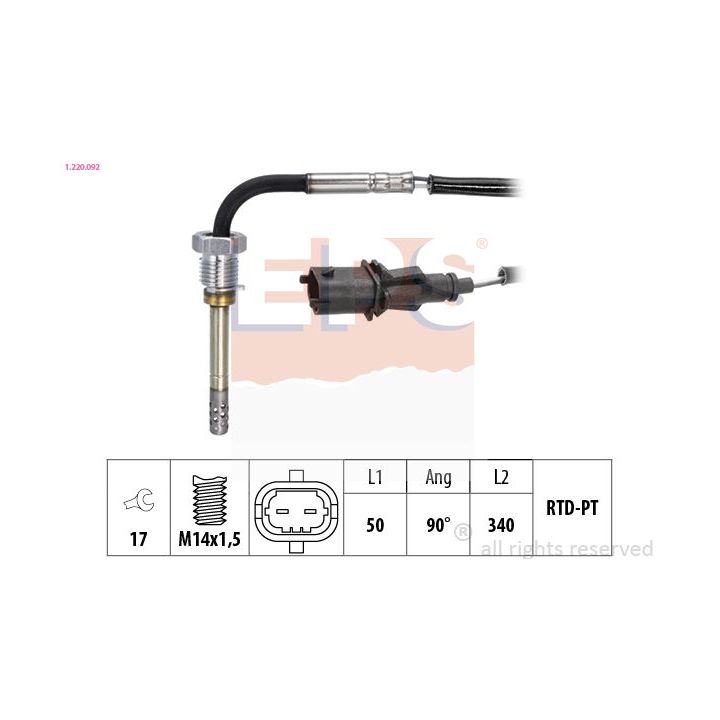Jutiklis, išmetamųjų dujų temperatūra EPS 1.220.092