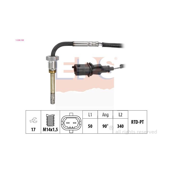 Jutiklis, išmetamųjų dujų temperatūra EPS 1.220.165