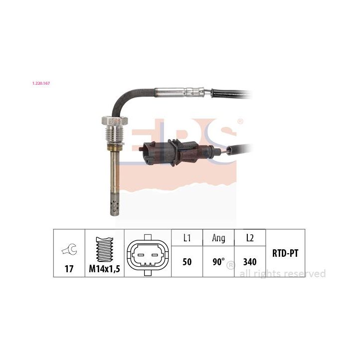 Jutiklis, išmetamųjų dujų temperatūra EPS 1.220.167