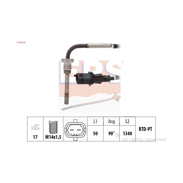 Jutiklis, išmetamųjų dujų temperatūra EPS 1.220.235