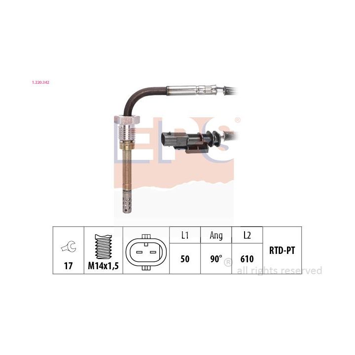 Jutiklis, išmetamųjų dujų temperatūra EPS 1.220.342