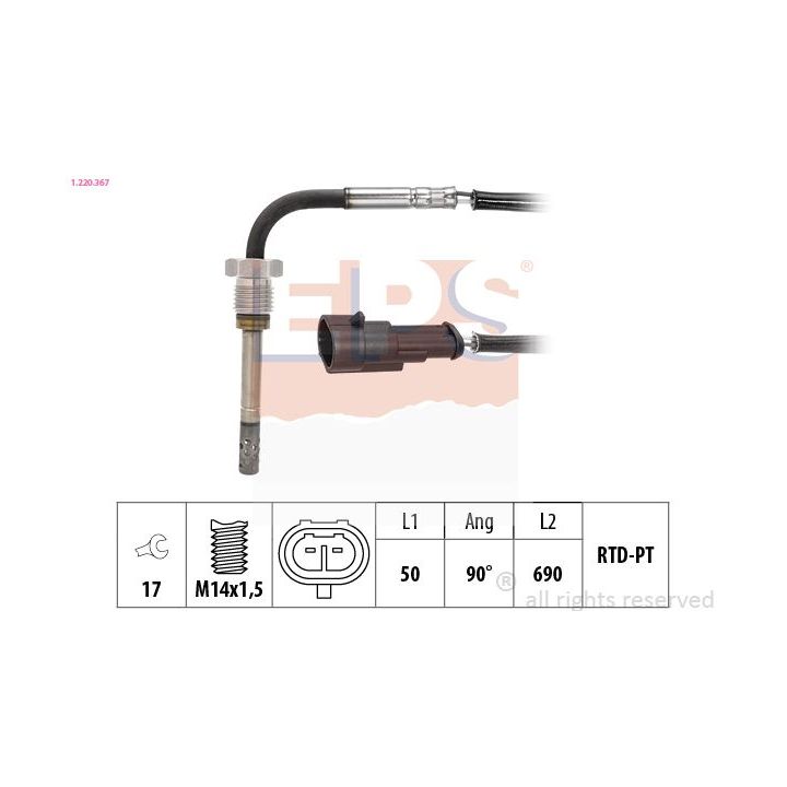 Jutiklis, išmetamųjų dujų temperatūra EPS 1.220.367