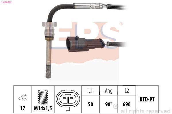 Jutiklis, išmetamųjų dujų temperatūra EPS 1.220.367