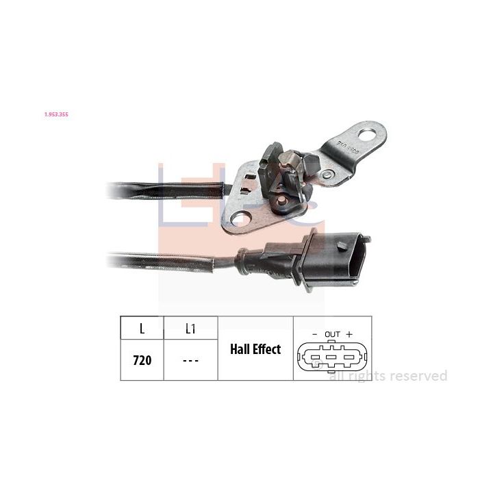 Jutiklis, skirstomojo veleno padėtis EPS 1.953.355