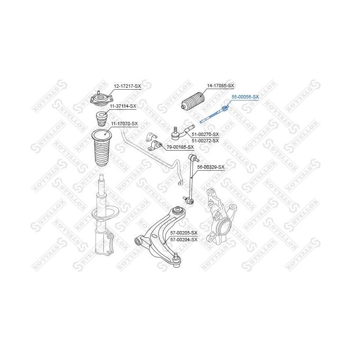 Vidinė skersinė vairo trauklė STELLOX 55-00056-SX