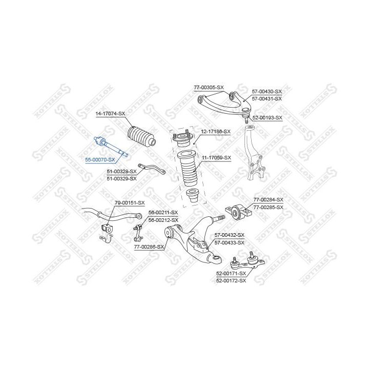 Vidinė skersinė vairo trauklė STELLOX 55-00070-SX