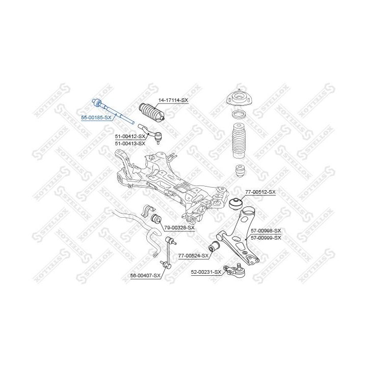 Vidinė skersinė vairo trauklė STELLOX 55-00185-SX