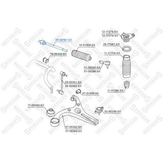 Vidinė skersinė vairo trauklė STELLOX 55-00191-SX