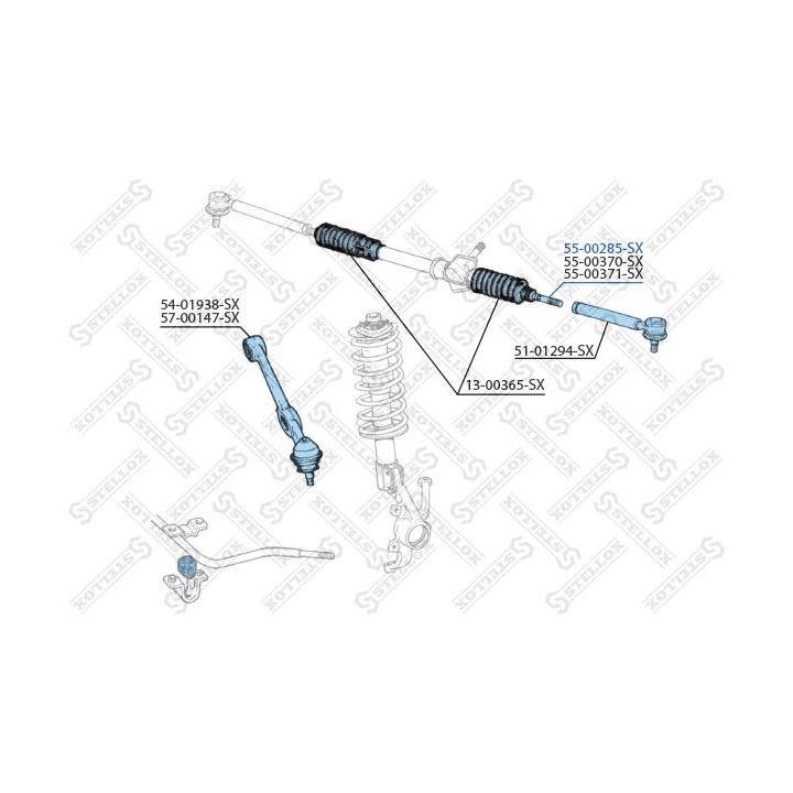 Vidinė skersinė vairo trauklė STELLOX 55-00285-SX