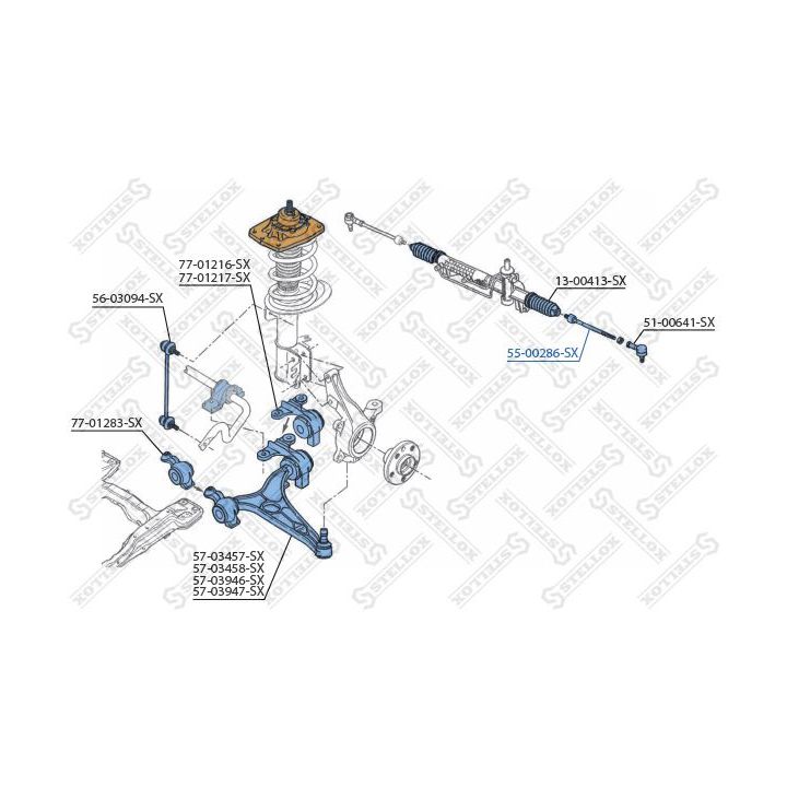 Vidinė skersinė vairo trauklė STELLOX 55-00286-SX