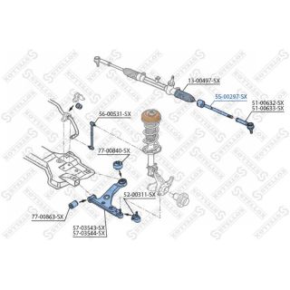 Vidinė skersinė vairo trauklė STELLOX 55-00297-SX